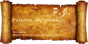 Paletta Jávorka névjegykártya